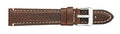 Brown Padded Stitched Leather Strap | 22mm