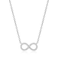 Sterling Silver Lab Diamond Infinity Necklace by Monte Luna