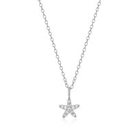 Sterling Silver Starfish Pendant with Lab Grown Diamonds