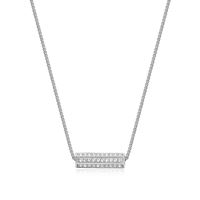 Sterling Silver Created White Sapphire Hexagon Pendant by ELLE