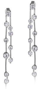 Sterling Silver Cubic Zirconia Waterfall Earrings by Reign