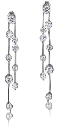 Sterling Silver Cubic Zirconia Waterfall Earrings by Reign