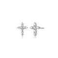 Sterling Silver Cubic Zirconia Cross Earrings by Reign