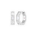 Sterling Silver Baguette Cubic Zirconia Hoop Earrings by ELLE