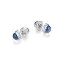 Sterling Silver Blue Quartz Stud Earrings by ELLE