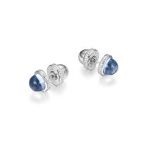 Sterling Silver Blue Quartz Stud Earrings by ELLE