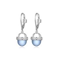 Sterling Silver Blue Quartz Drop Earrings by ELLE