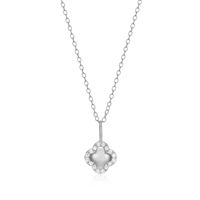 Sterling Silver Clover Pendant with Lab Grown Diamonds