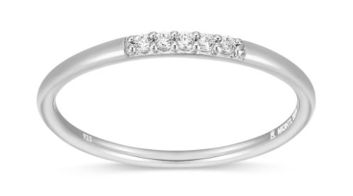 Sterling Silver Lab Diamond Stackable Ring by Monte Luna