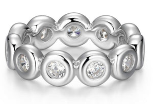 Sterling Silver Cubic Zirconia Bezel Eternity Ring by Reign