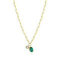 Sterling Silver Lab Grown Emerald and Diamond Pendant