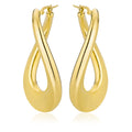 Sterling Silver Gold Plated Large Oval Twist Earrings by Miss Mimi