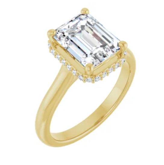 14K Yellow Gold Engagement Ring with 1.00ct Lab-Grown Radiant Cut Diamond