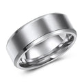 Brushed Beveled Edge Titanium Ring