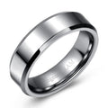 7mm Beveled Brushed Tungsten Ring