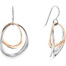 Two Tone Stainless Steel and Rose Gold  Plated Earrings