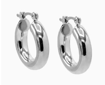 Sterling Silver Tube Hoop Earrings by Miss Mimi