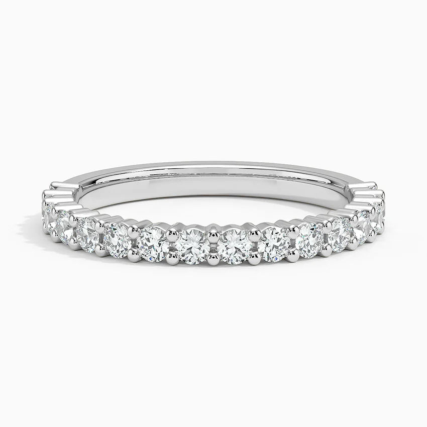 14K White Gold Genuine Diamond Semi-Eternity Band | 0.45ctw