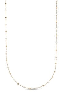 14K Yellow Gold and White Enamel Station Necklace by Miss Mimi