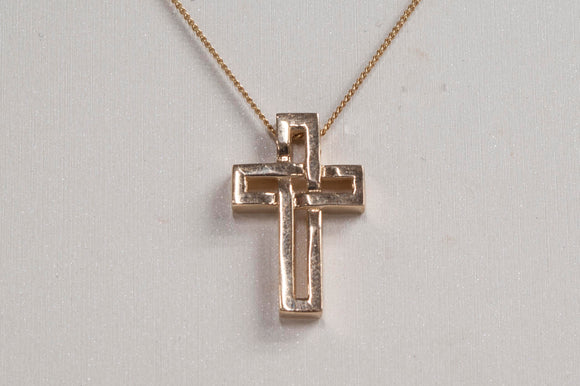 10K Yellow Gold Custom Cross Pendant