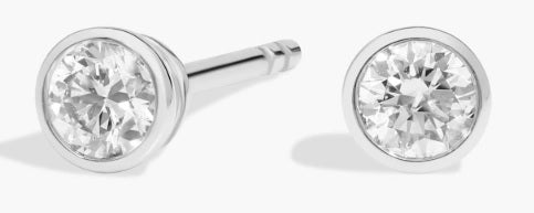 4mm Bezel Studs in White by Miss Mimi