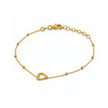 Gold Plated Sterling Silver Cutout Heart Bracelet