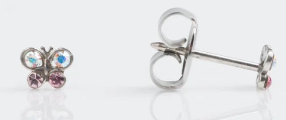 14K White Gold Butterfly STUDEX Studs
