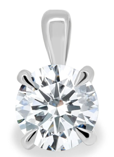 14K White Gold Lab Diamond Pendant
