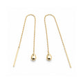 Gold Plated Sterling Silver Teardrop Threader Earrings