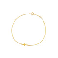 10K Yellow Gold Plain Cross Bracelet