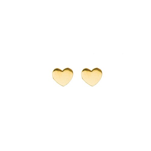 10K Yellow Gold Heart Stud Earrings