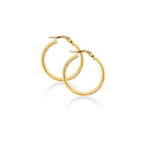 10K Yellow Gold Tube Hoop Earrings