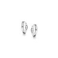 10K White Gold 11mm Hammered Huggie Earrings