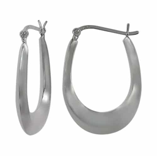 Sterling Silver Oval Hoops
