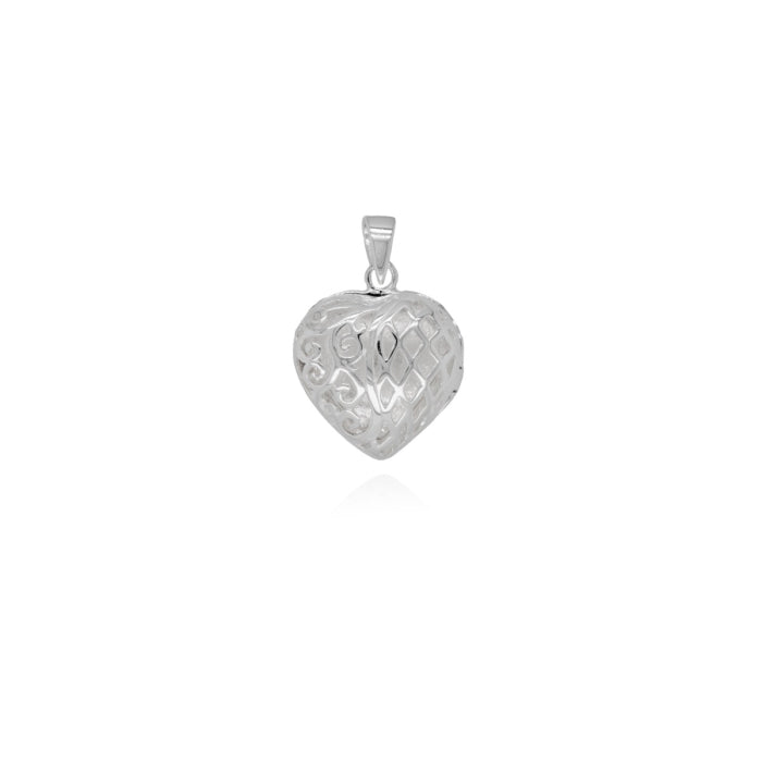 Sterling Silver Hand Carved Heart Locket