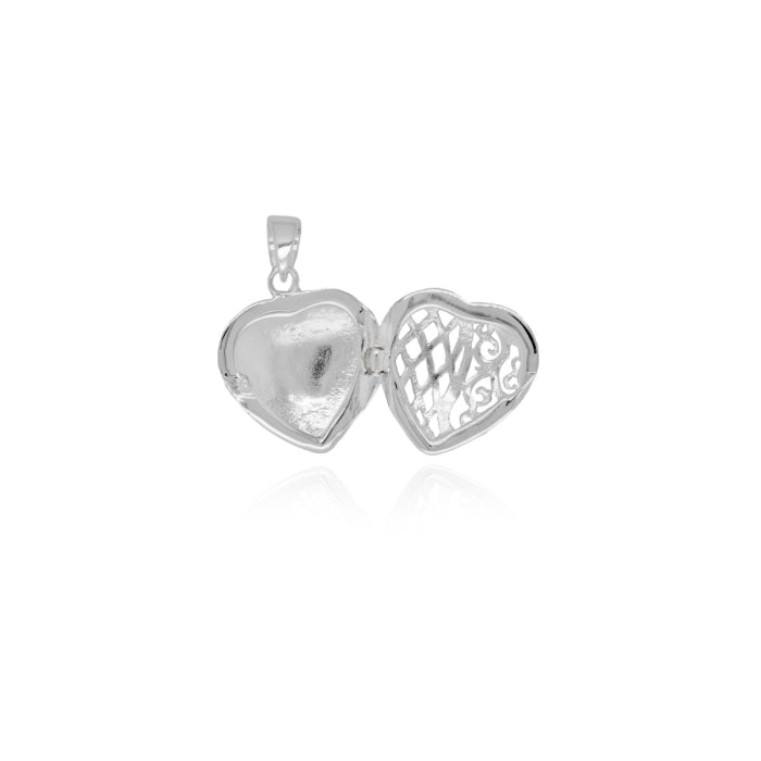 Sterling Silver Hand Carved Heart Locket
