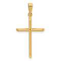 14K Yellow Gold Beveled Cross Pendant