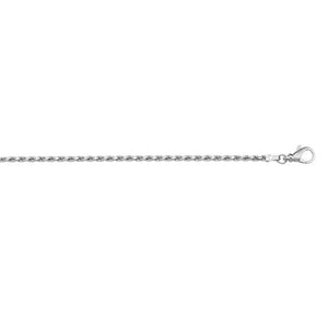 14K White Gold Diamond Cut Rope Chain | 18"