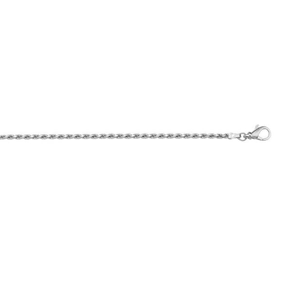 14K White Gold Diamond Cut Rope Chain | 18