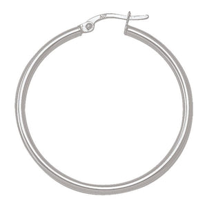 10K White Gold Large Hoops | 38mm