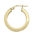 10K Yellow Gold Square Tube Hoops | 20mm