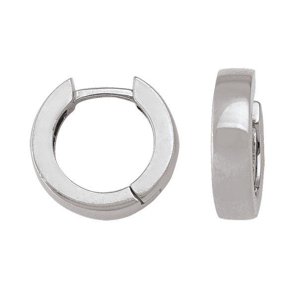14K White Gold Huggies