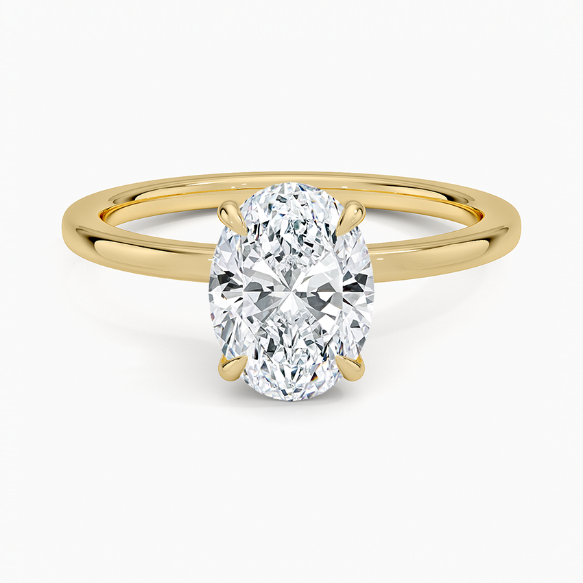 14K Yellow Gold Oval Brilliant Lab Diamond Engagement Ring with Halo | 1.54ctw