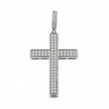 Sterling Silver Rhodium Plated Lab Grown Diamond Pave Cross | 0.37ctw