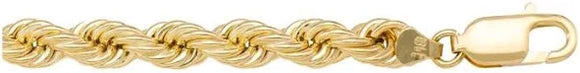 10K Hollow Yellow Gold Rope Chain