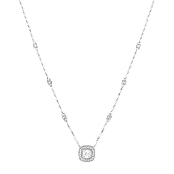 Sterling Silver Square Heritage Necklace by Miss Mimi
