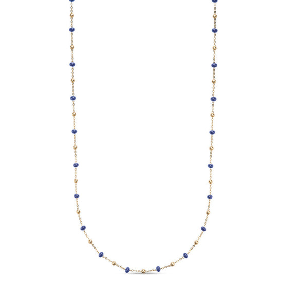 14K Gold and Blue Enamel Bead Necklace by Miss Mimi