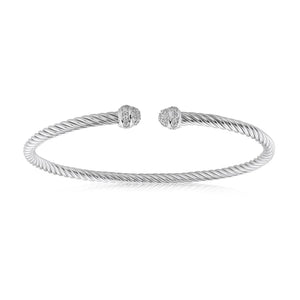 Sterling Silver Twist Bangle by Miss Mimi