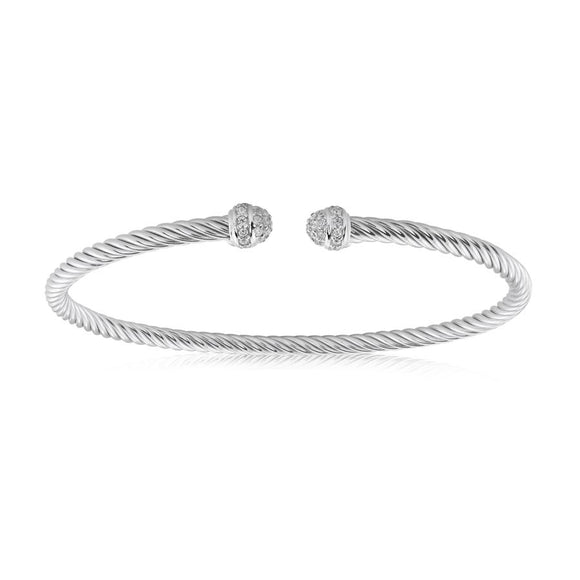 Sterling Silver Twist Bangle by Miss Mimi