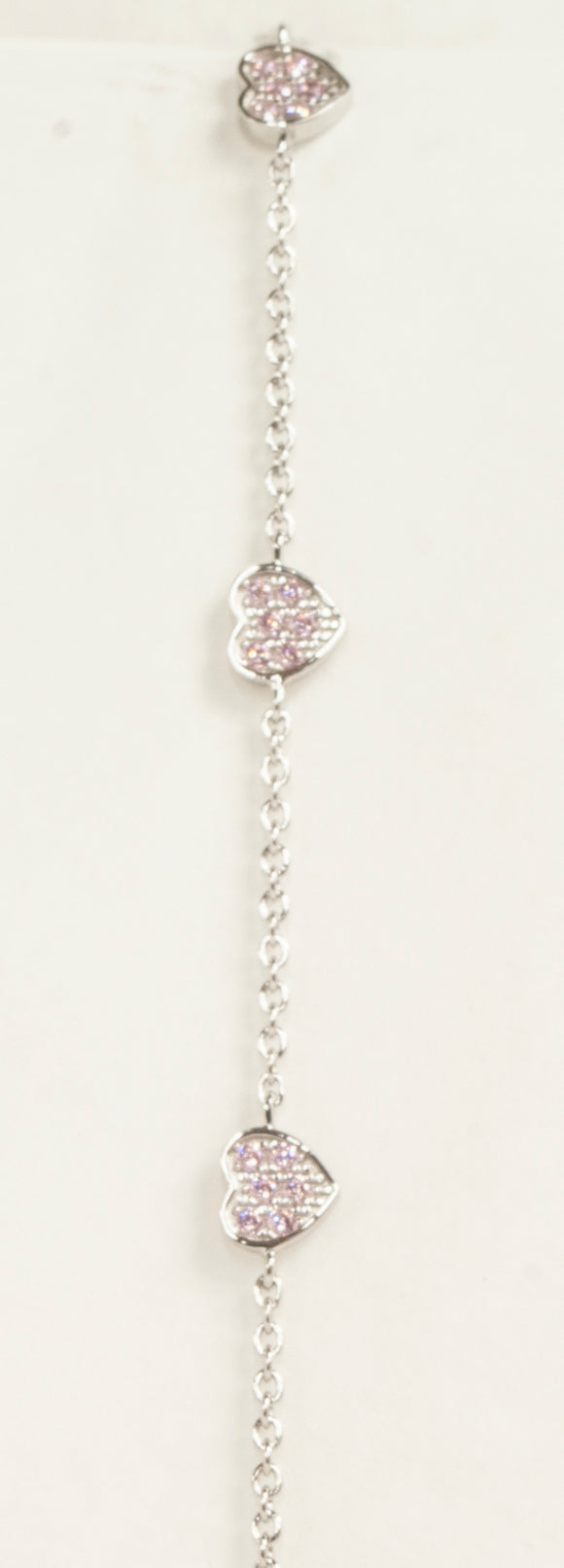 Sterling Silver Pink Heart Bracelet by Little Miss Mimi
